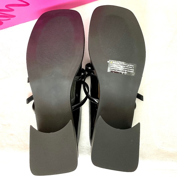 OLIVIA MILLER AQUARIUS BLACK LOW HEEL SQUARE TOE MARY JANE SLIP ON SZ 11 - Picture 4 of 12